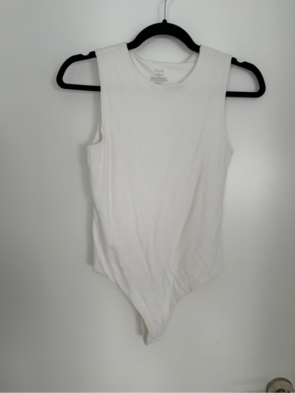 Nuuds White Sleeveless Bodysuit